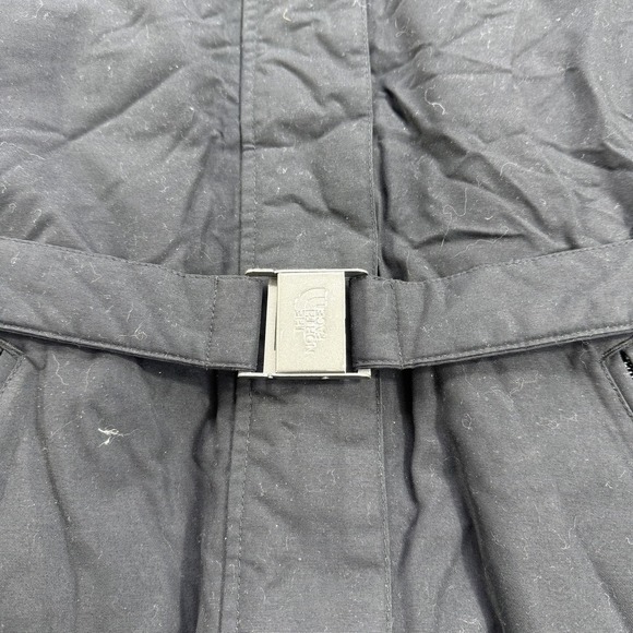 The North Face HyVent Jacket Womens Small Black Belted Faux Fur Hooded Parka - Picture 8 of 9